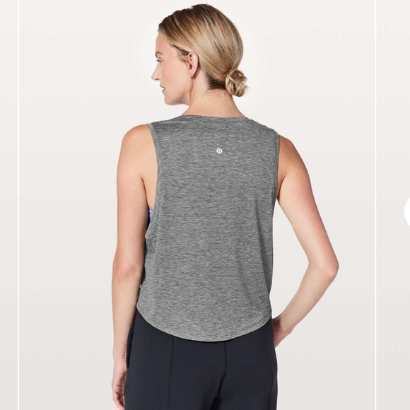 Lululemon Knot Gonna Fly V Neck Tank in Heathered Black - Picture 3 of 10